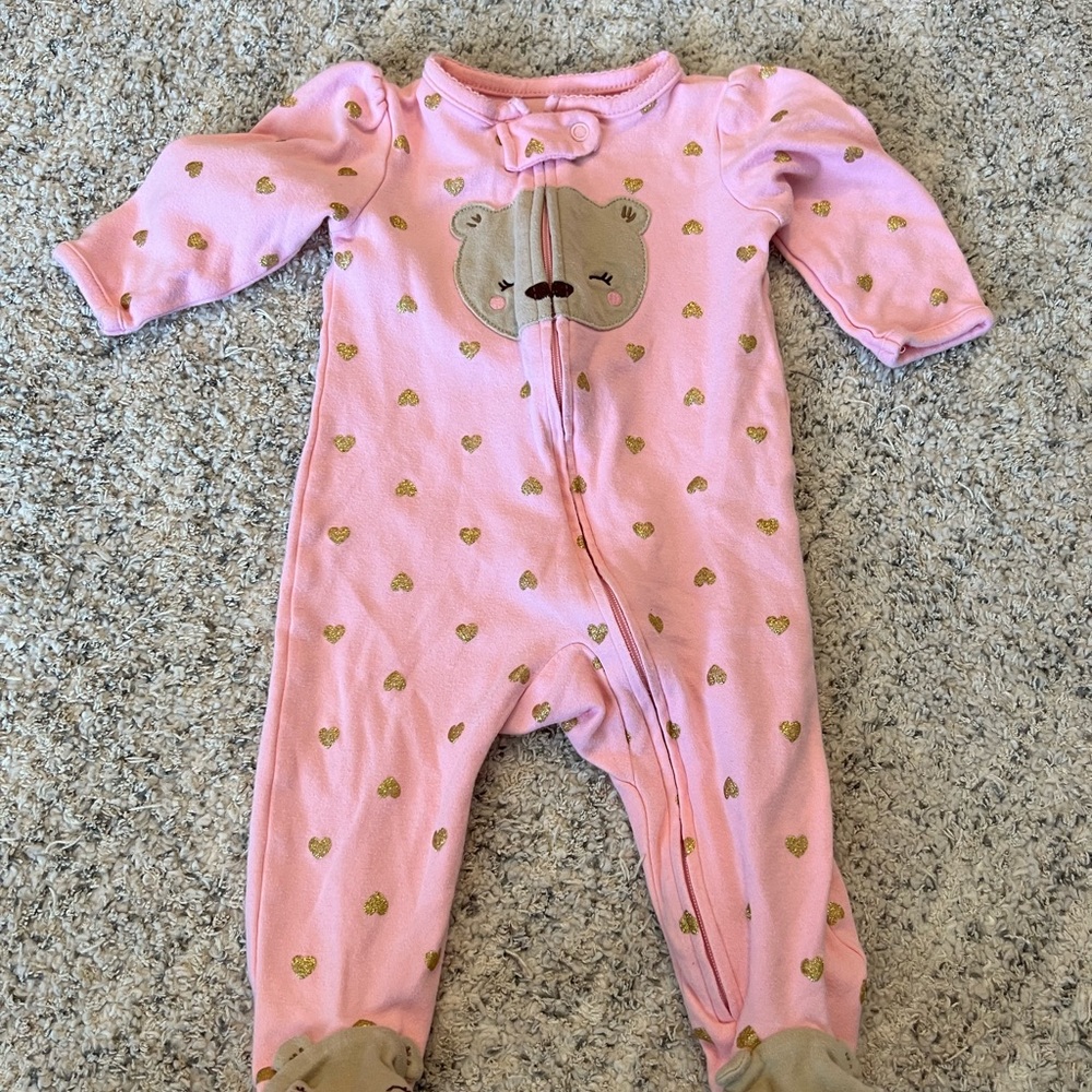 Bear pink carters onesie